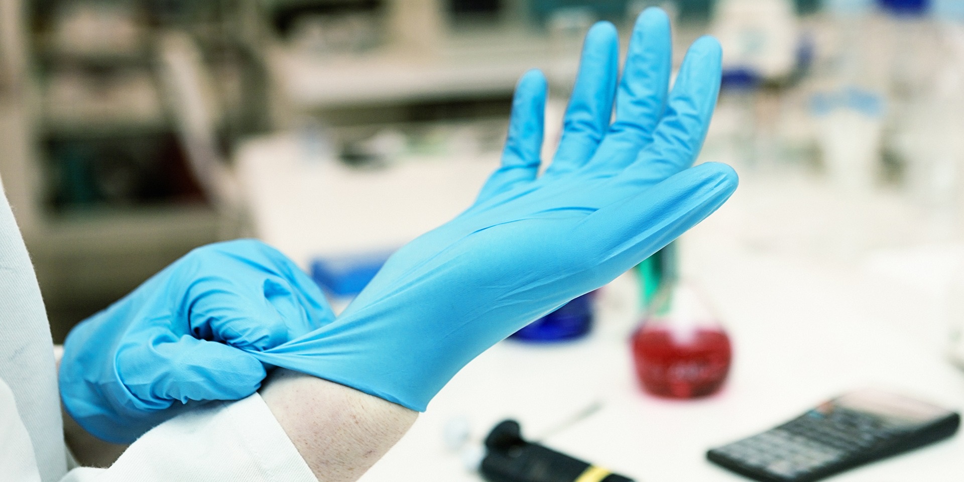 Working in Nitrile gloves